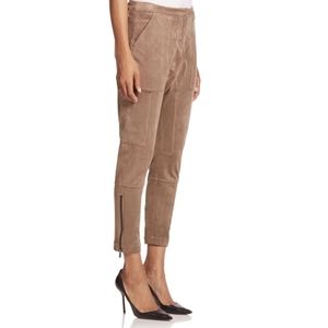 BCBGMaxAzria Cargo Loose Fit Faux Suede Pants in Light Tart